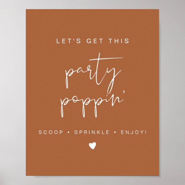 CORIANDER Terracotta Popcorn Bar Wedding Sign (Front)