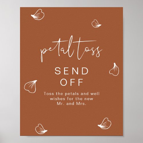 CORIANDER Terracotta Wedding Petal Toss Send Off  Poster