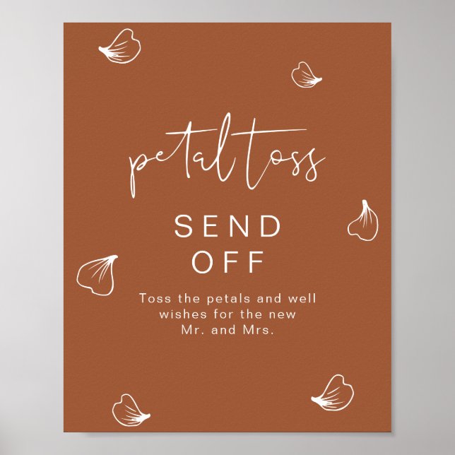 CORIANDER Terracotta Wedding Petal Toss Send Off  Poster (Front)
