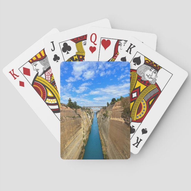 Corinth Canal Greece Photograph Poker Cards (Back)