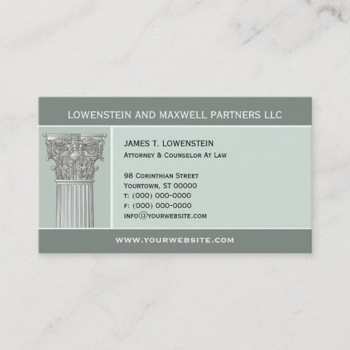 Corinthian Column Attorney Business Card