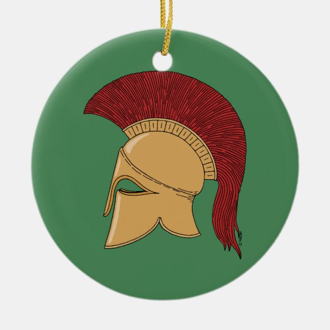 Corinthian Helmet Ceramic Ornament (Front)