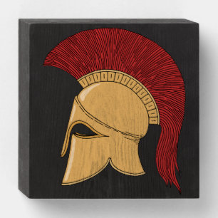 Corinthian Helmet Wooden Box Sign