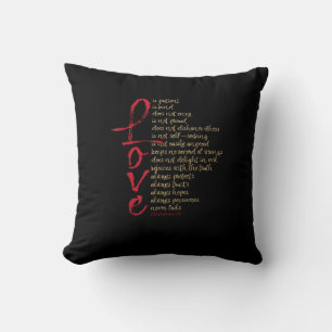 Corinthians Bible Verse Love Is Patient Love Is Ki Throw Pillow