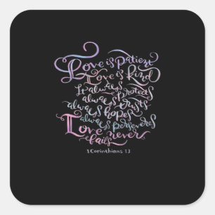 Corinthians Love Is Patient Love Is Kind Classic D Square Sticker