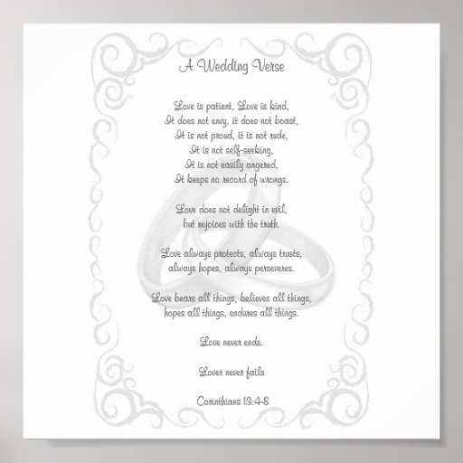 Corinthians Wedding Verse Poster | Zazzle