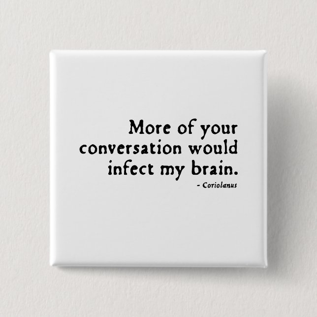 Coriolanus Insult (16thC version) Pinback Button (Front)