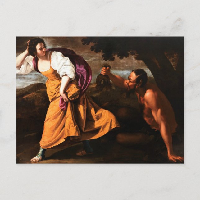 Corisca and the Satyr - Artemisa Gentileschi  Postcard (Front)