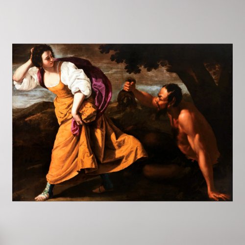 Corisca and the Satyr _ Artemisa Gentileschi  Poster