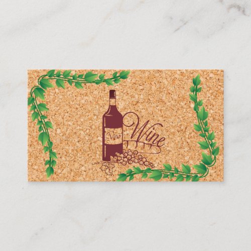 Cork and Wine Bottle Vines Business Card