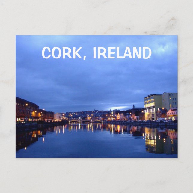 Cork at Night, Ireland Postcard (Front)