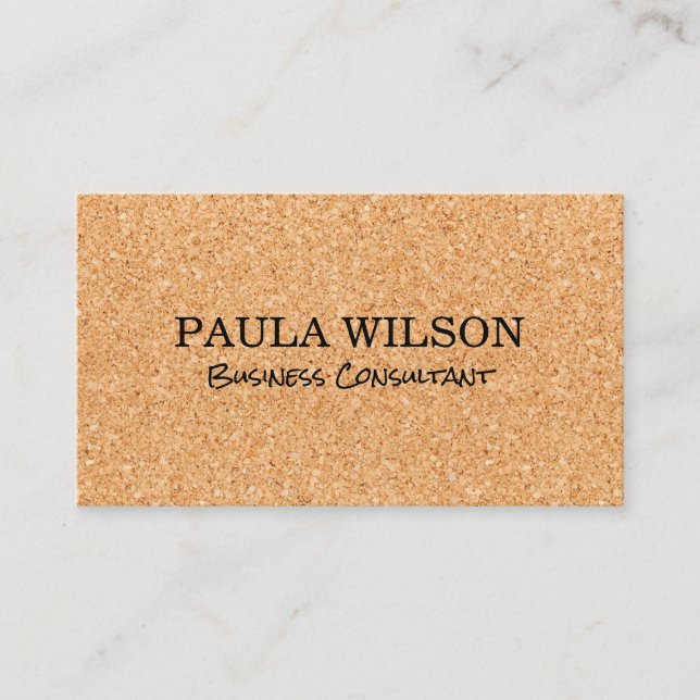 Cork Background Business Card (Front)