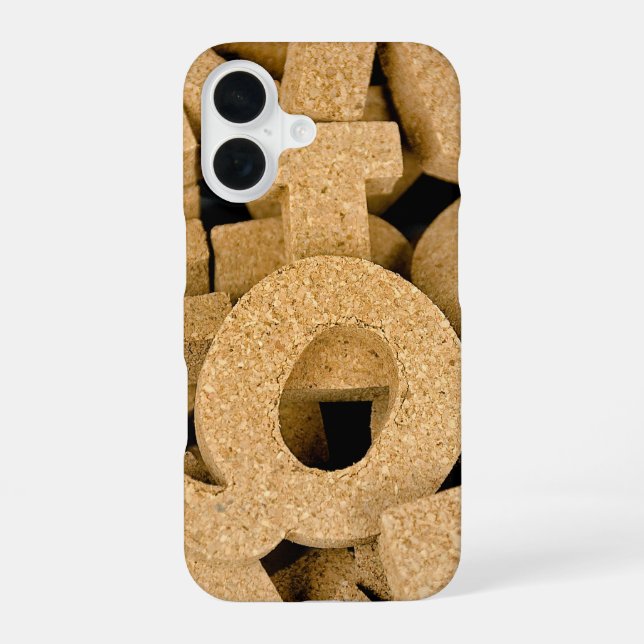 Cork block letters iphone case (Back)