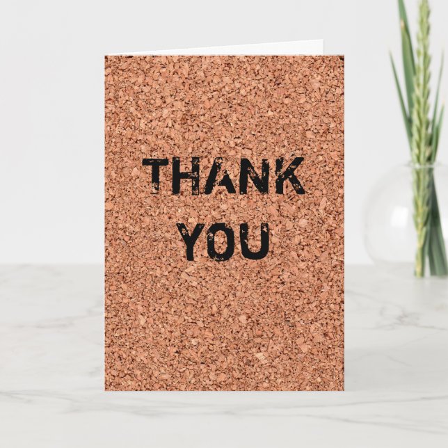 Cork Board - Personalizable Texts Thank You Card (Front)