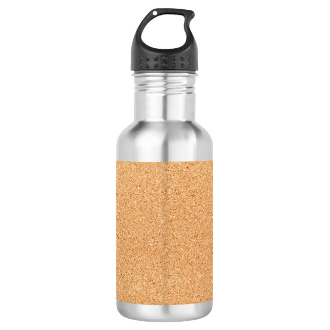 Cork Board Stainless Steel Water Bottle (Front)