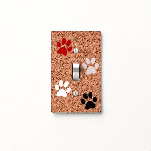 Cork Board w Paws  Light Switch Cover