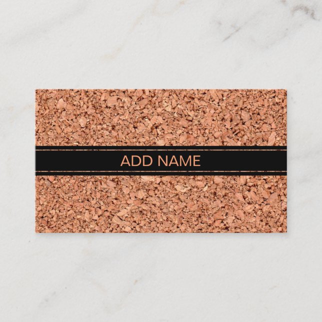 Cork Board with Customizable Text Business Card (Front)