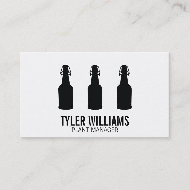 Cork Bottles | (black) Business Card (Front)
