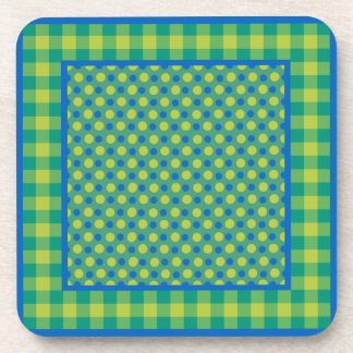 Cork Coaster or Table Mat, Green and Blue Patterns