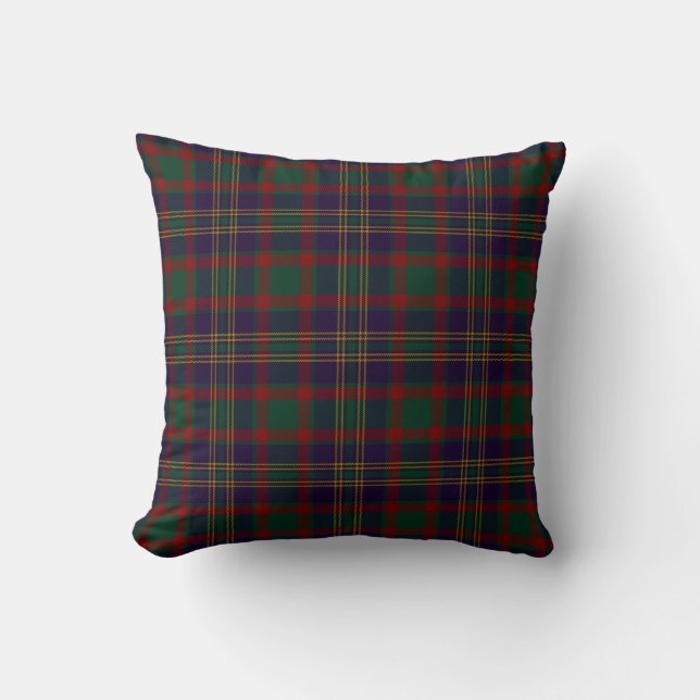 Cork County Irish Tartan Throw Pillow (Front)