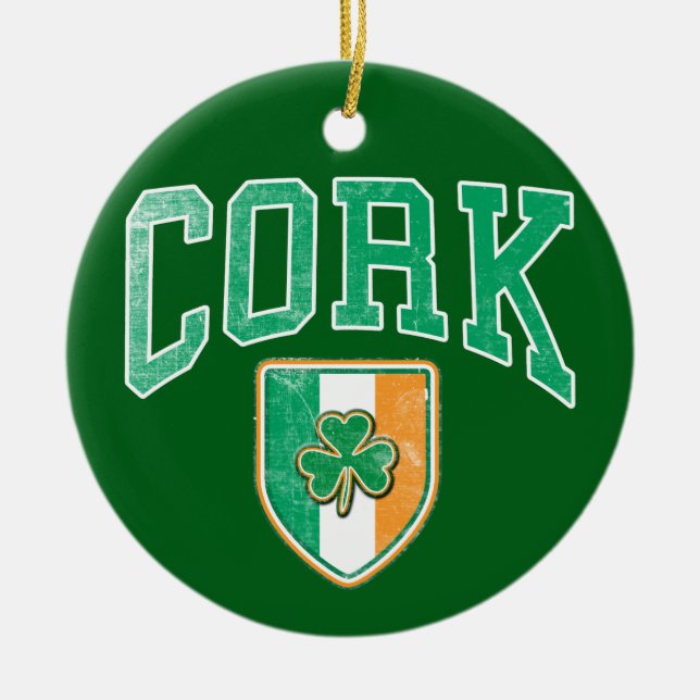 CORK Ireland Ceramic Ornament (Front)