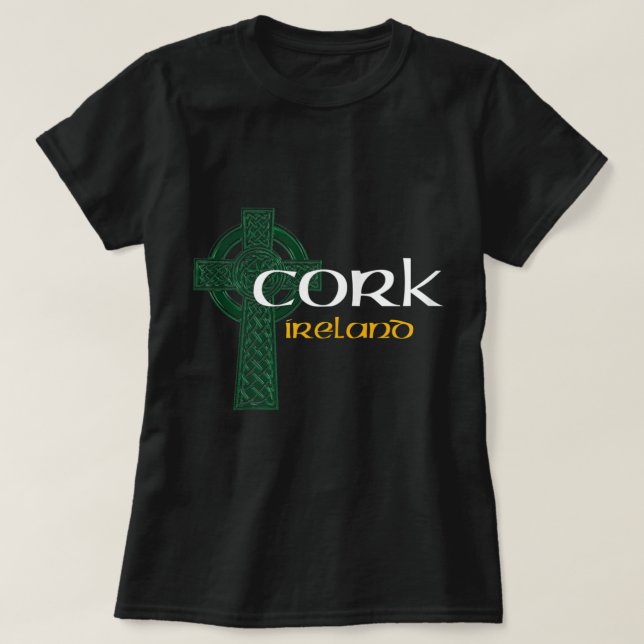 Cork Ireland County Celtic Gaelic Football and Hur T-Shirt (Design Front)