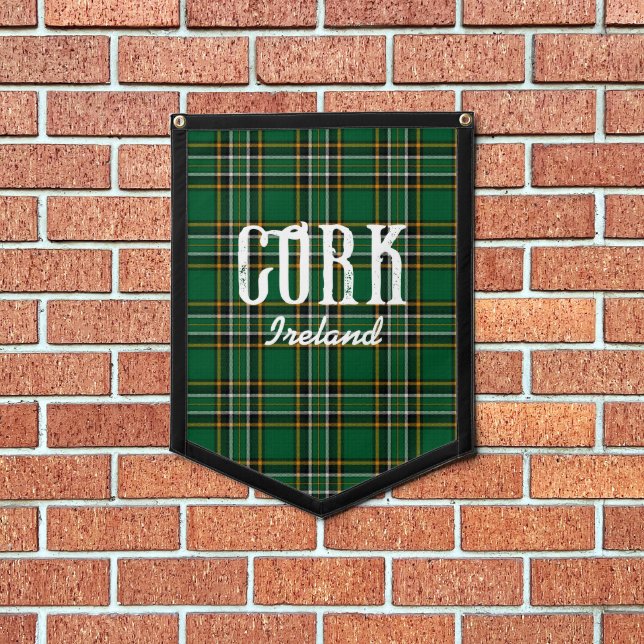 Cork Ireland Tartan Banner Pennant (Insitu 1)