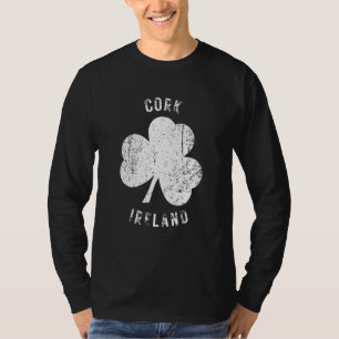 Cork Ireland Vintage Shamrock Distressed Look T-Shirt