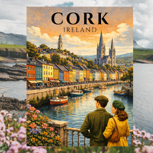 Cork Ireland Vintage Travel Harbour Boats Postcard