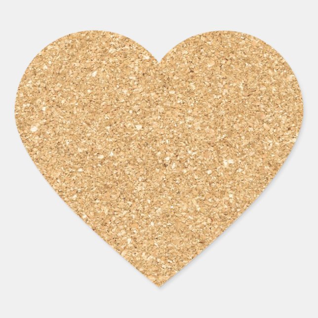 cork paper heart sticker (Front)