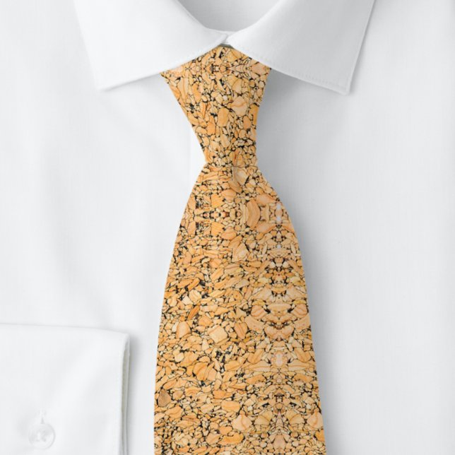 Cork Pattern Peachy Orange  Neck Tie (Creator Uploaded)