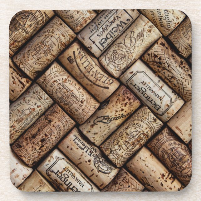 Cork pattern plastic coaster (Front)
