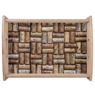 Cork pattern serving tray