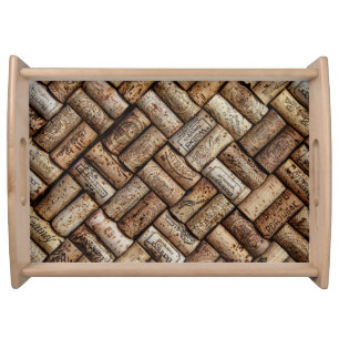 Cork pattern serving tray