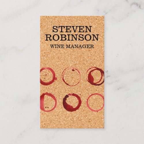 Cork Print  Wine Stain Business Card