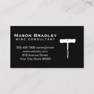 Cork Screw Black Background Business Card