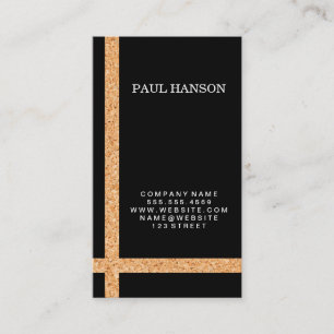 Cork Striped Accent / Black / Variation Business Card