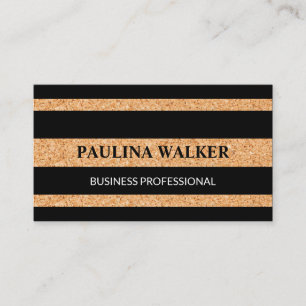 Cork Texture Striped Pattern Business Card
