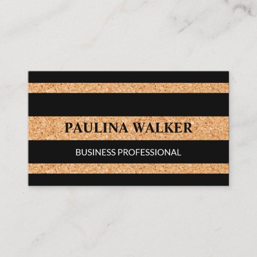 Cork Texture Striped Pattern Business Card