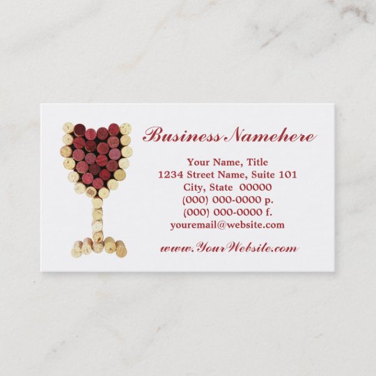 Cork Wine Glass Business Cards