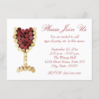 Cork Wine Glass Invitations