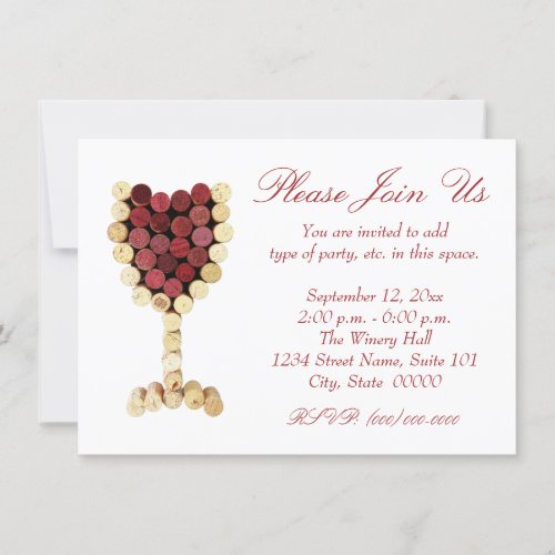 Cork Wine Glass Invitations