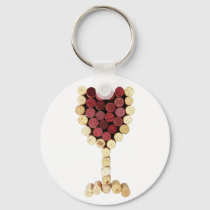 Cork Wine Glass Keychain