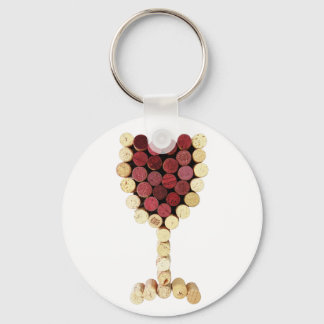 Cork Wine Glass Keychain