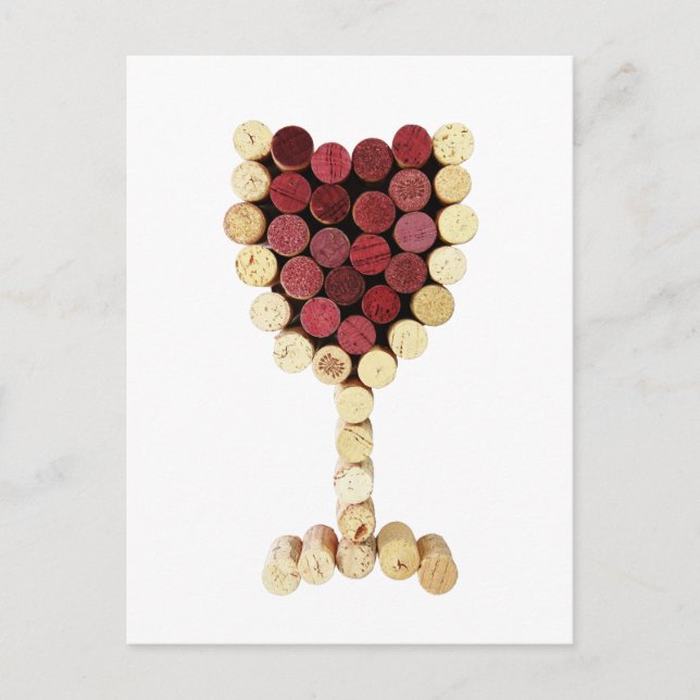 Cork Wine Glass Postcard (Front)