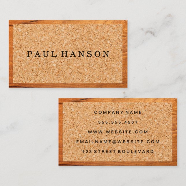 Cork | Wood Grain Business Card (Front/Back)