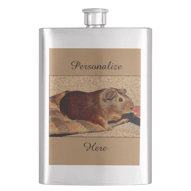 Corkboard Look Guinea Pig Flask (Front)