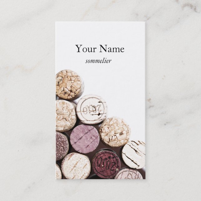 Corks texture winemaking sommelier business card (Front)