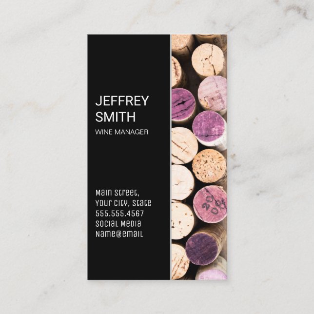 Corks Top View | Wine Business Card (Front)