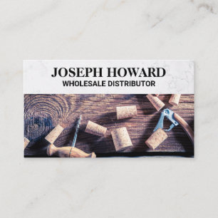 Corks Wooden Table Business Card